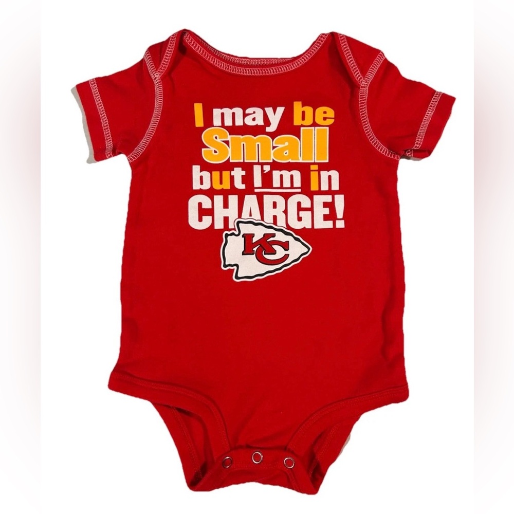 Kansas City Chiefs Infant One Piece Romper sz 3/6 MONTHS Red NFL Football